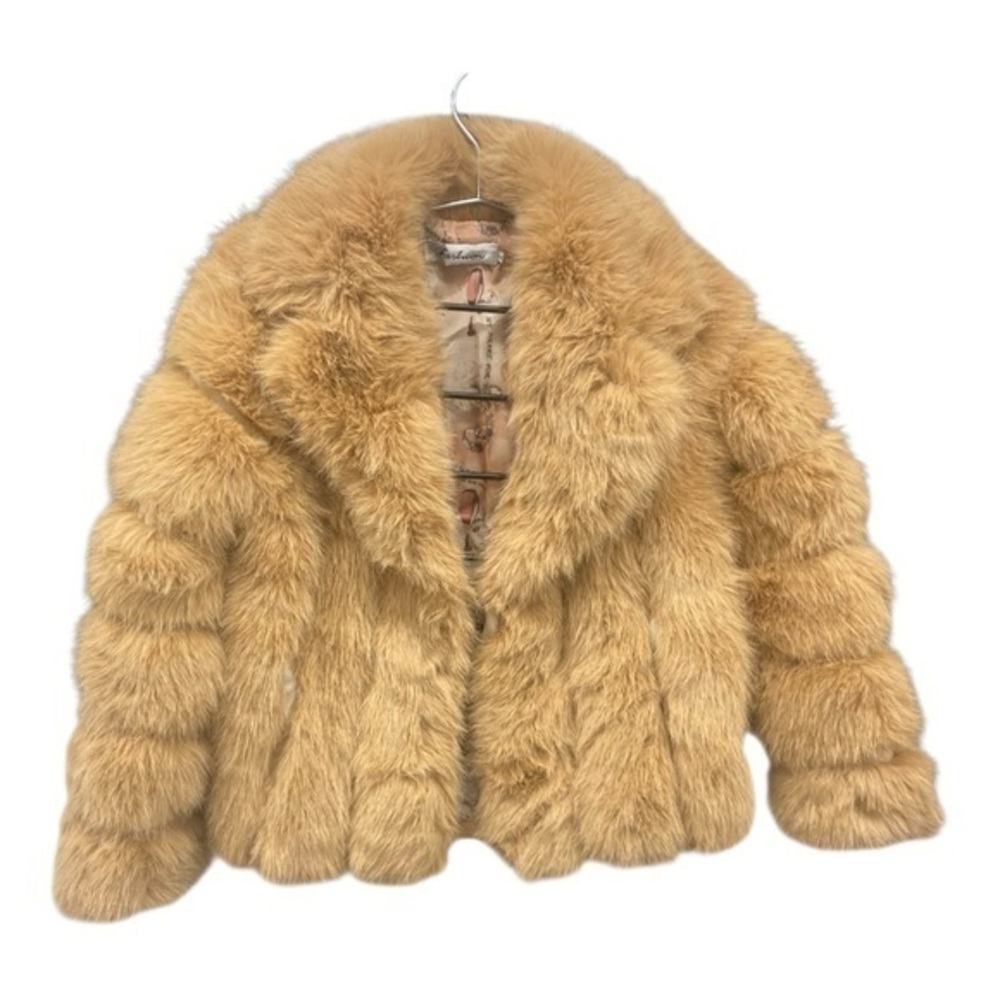 Women's Tan Faux Fur Jacket